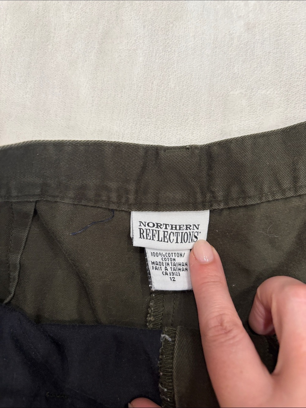 Northern Reflections Olive Green Cotton Bermuda Shorts - Picture 2 of 4